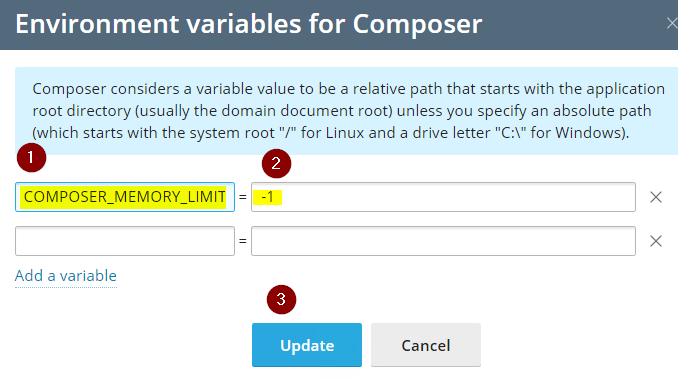 Plesk PHP Composer Memory Limit Will Not Update